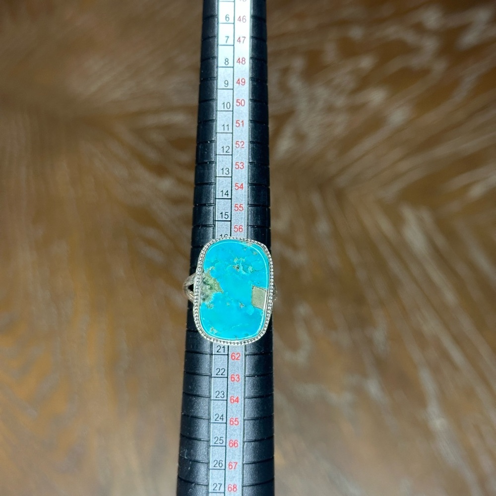Chunky Single Stone Turquoise Ring - image 1
